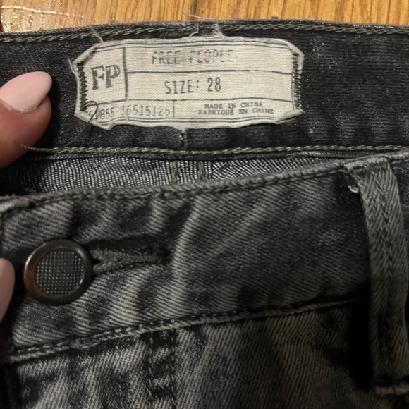 Free People Gray Skinny Jeans with lace up side - Picture 4 of 4